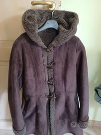 Cappotto Combipel donna ecopelle marrone tg. 42
