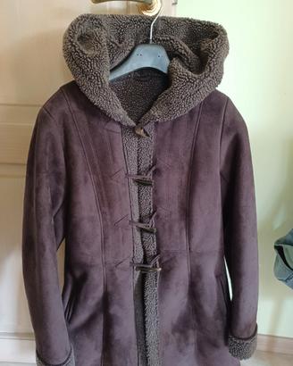 Cappotto Combipel donna ecopelle marrone tg. 42