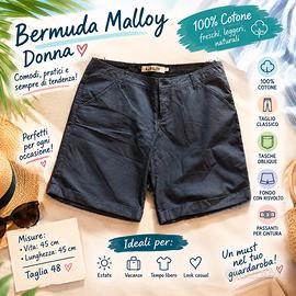 Bermuda Malloy donna 100% cotone Tg 48 