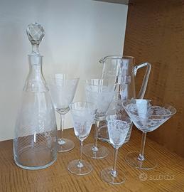 Servizio bicchieri cristallo anni '50