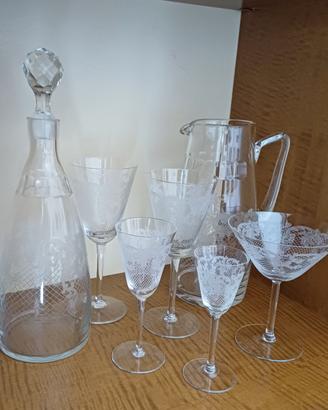 Servizio bicchieri cristallo anni '50