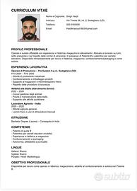 Disponibile per lavoro operaio o conducente