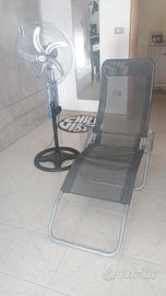 Ventilatore e sdraio mare