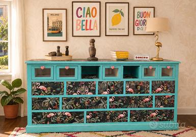 credenza / cassettiera pop tropical