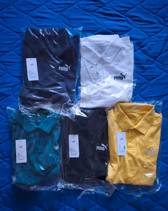 Stock di 5 Polo Puma Essential Pique - taglia L