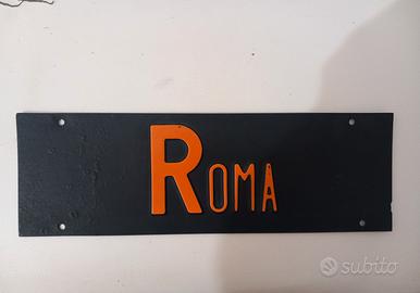 Targa Auto Roma in plastica anni 80