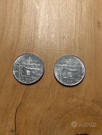 Due monete 100 lire centenario Accademia Navale