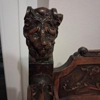 Sedia Savonarola d'Epoca in Legno Intagliato - Tes