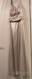 vestito lungo in raso colore avorio tg 42/44