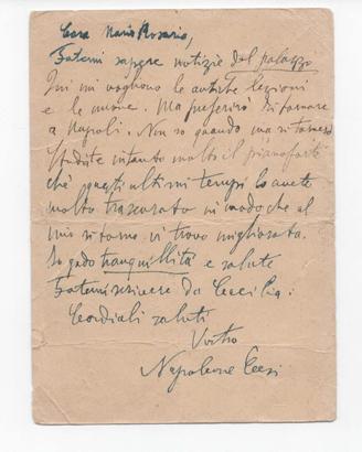 Rara Cartolina Autografa NAPOLEONE CESI (Composito