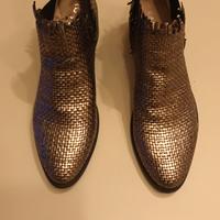 CaféNoir stivaletti Beatles in pelle color argento