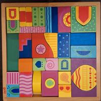 Gioco in legno costruzioni puzzle Goki Montessori