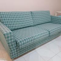 DIVANO LETTO 3 POSTI CON DOGHE IN LEGNO