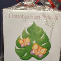Thun 4 sottobicchieri tropicali farfalla