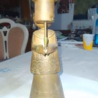 Portacandela messicano in ottone a forma di angelo