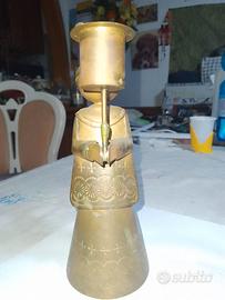 Portacandela messicano in ottone a forma di angelo