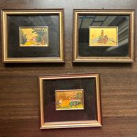 Quadretti vintage su foglia d’oro