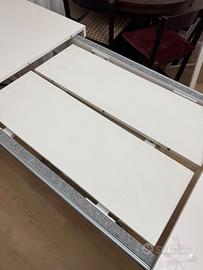 Tavolo allungabile rettangolare bianco lucido
