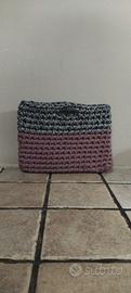 Pochette Bicolor Brillantinata Fatta A Mano