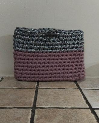Pochette Bicolor Brillantinata Fatta A Mano
