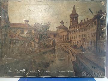 Quadro olio su tela di Giuseppe Riva cm 70x50