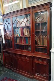 LIBRERIA INGLESE IN MOGANO STILE VITTORIANO