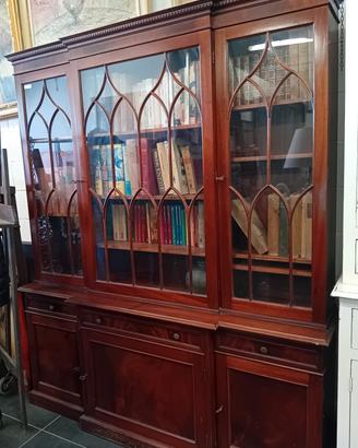 LIBRERIA INGLESE IN MOGANO STILE VITTORIANO