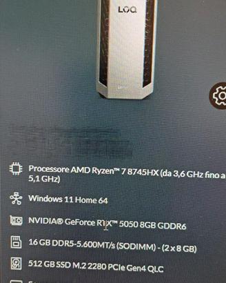 Computer Gaming Desktop Lenovo LOQ AMD Ryzen7 8745