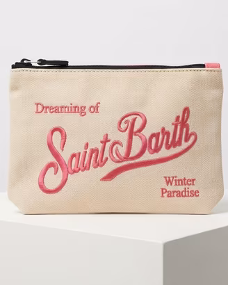 Mc2 Saint Barth Pochette in Tela Beige e Rosa