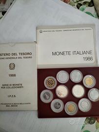 Serie monete italiane 1986 Proof Zecca 2 argento 