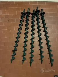 5 pali elicoidali 1 m per gazebo o recinzioni