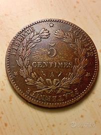 Francia 5 centimes, 1881