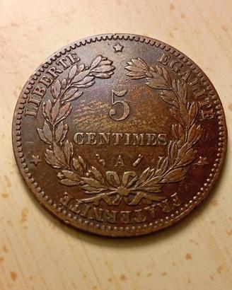Francia 5 centimes, 1881