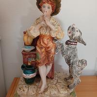 Statua di ceramica - Pifferaio con cane 