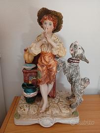 Statua di ceramica - Pifferaio con cane 