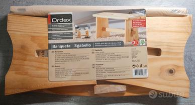 Sgabello Legno Pino Massiccio Ordex - Nuovo