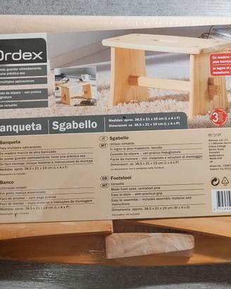 Sgabello Legno Pino Massiccio Ordex - Nuovo
