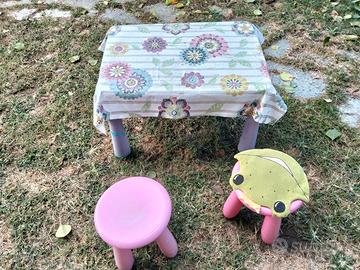 Set tavolo con due sgabelli