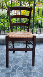 3 sedie impagliare in legno