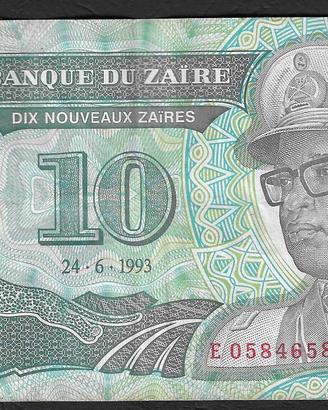 Zaire - banconota circolata da 10 Nuovi Zaires P55
