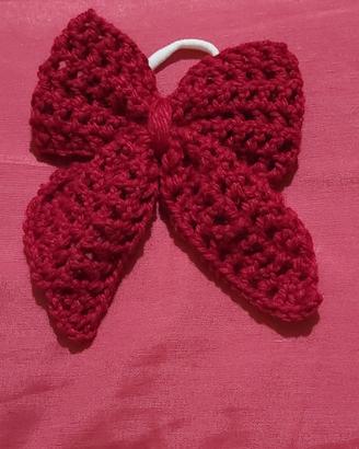 Fiocco per capelli, lana con elastico  handmade.