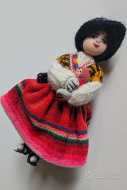 Bambola boliviana Bolivia 15 cm souvenir artigiana