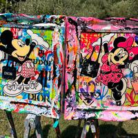 Coppia quadri Lux Disney Minnie Micky mouse popart