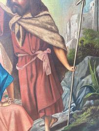 Antico dipinto olio su tela metádell’800