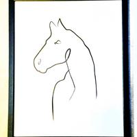 Due stampe incorniciate.  Cavallo e baci
