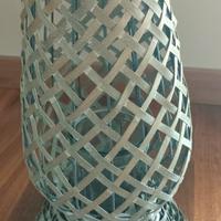 Portalume vintage vimini intrecciato 20x40cm 