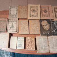 Collezione libri antichi e pagine di giornale '900