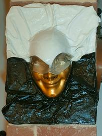 quadro con volto jolly foglia oro/argento colore 
