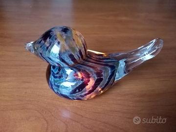 Uccellino di vetro soprammobile vintage