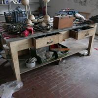 Banco da lavoro industriale in legno massello